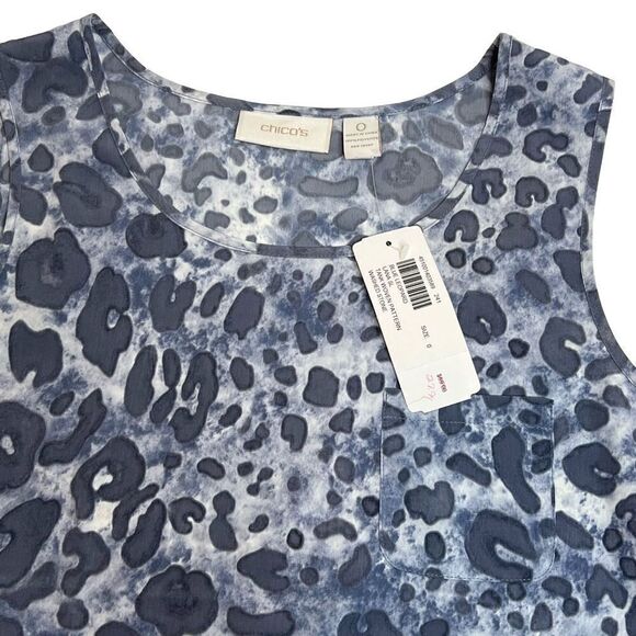Chico’s NWT blue leopard print tank top size 0 (small) - Picture 12 of 15